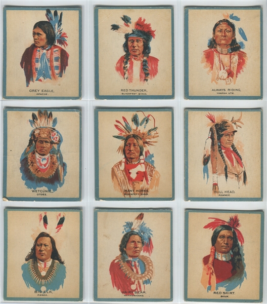 V254 Canadian Chewing Gum Indians Complete Set of (50) Cards - No Ad Version