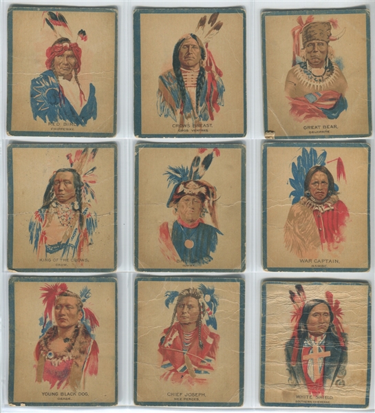V254 Canadian Chewing Gum Indians Complete Set of (50) Cards - Papoose Ad Version