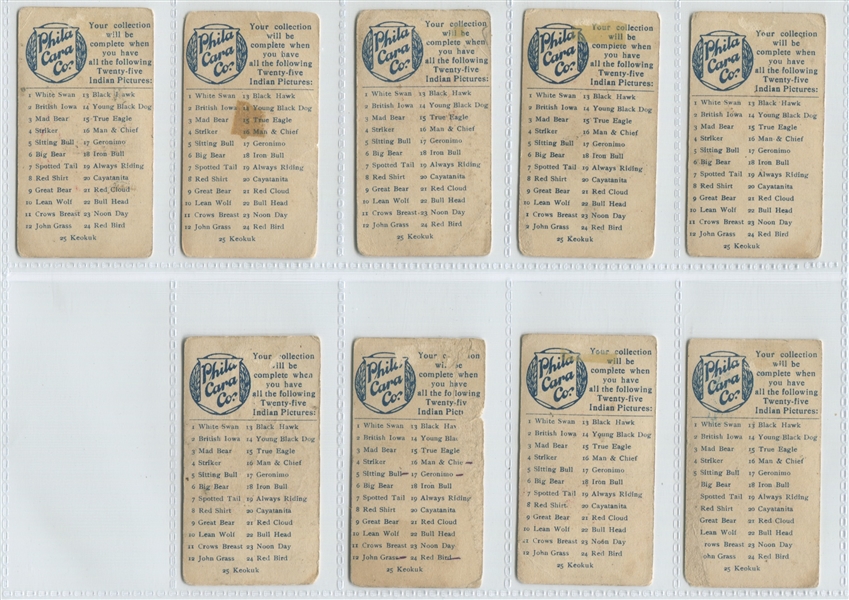 E46 Philadelphia Caramel American Indians Near Set (19/25) Cards