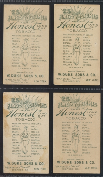N109 Duke Tobacco Honest Long Cut Costumes and Flags Lot of (15) Cards