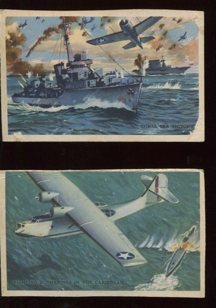 H612 Kinney Shoes World War II Scenes Lot of (12) Cards