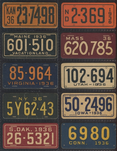 R19-1 Goudey License Plates 1936 Lot of (27) Cards