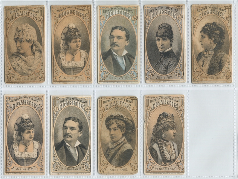 N342 Between the Acts Little Cigars Actors and Actresses Lot of (9) Cards