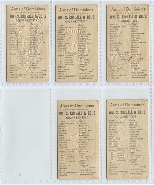 N181 Kimball Tobacco Arms of Dominions Lot of (15) Cards