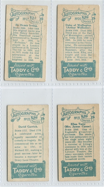 Taddy & Co (UK) Autographs Near Set (14/25) Cards