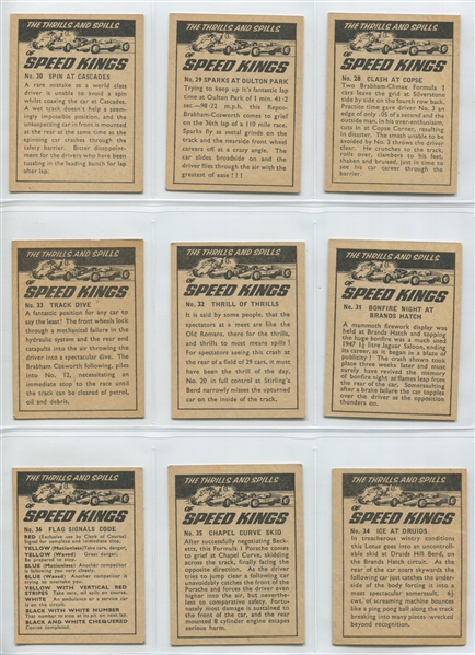 Speed Kings (UK) Complete Set of (36) Cards - 1966 Prescott Confectionery