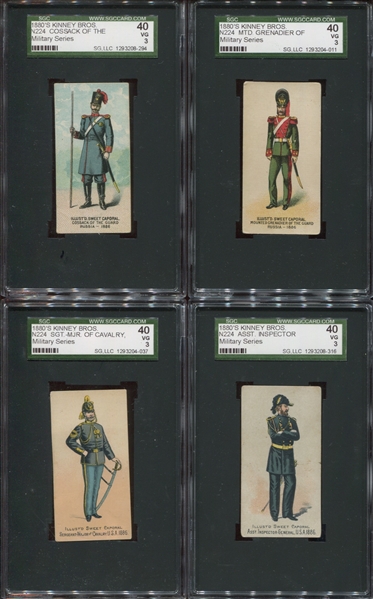 N224 Kinney Military Series Lot of (20) SGC40 Graded Cards
