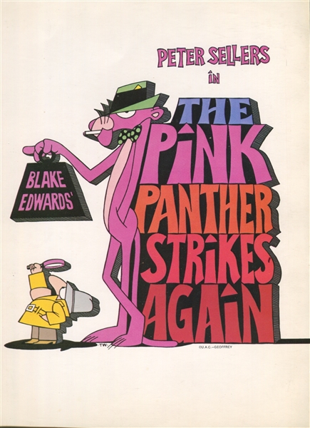 Pink Panther Strikes Again Movie Premiere Program with Fritz Freiling Cover Artwork