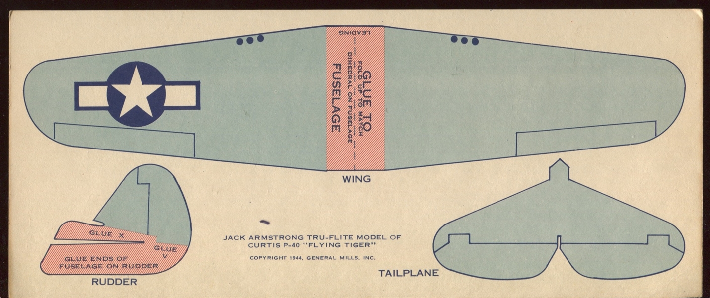 F272-21 Wheaties Jack Armstrong Tru-Flight Plane Models Near Set (13/14)