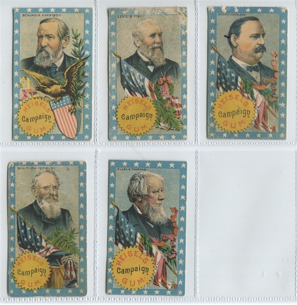 E181 Heisels Campaign Gum Lot of (5) Different
