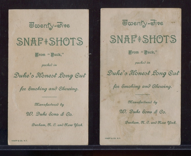 N128 W. Duke Sons & Co. Snapshots From Puck Lot of (2) Different