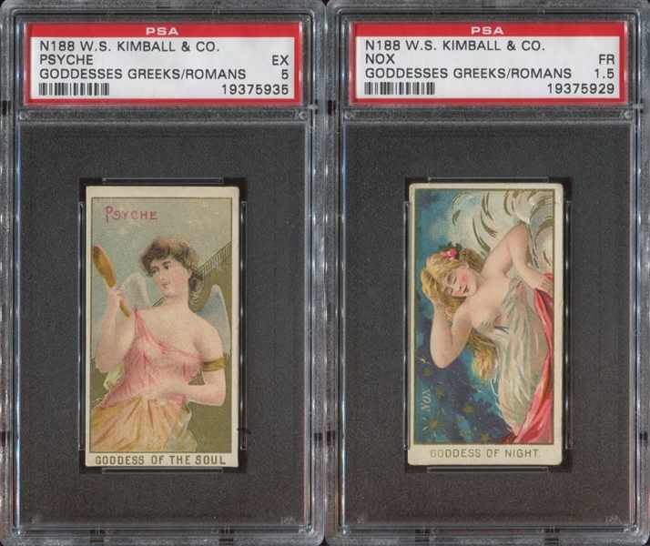 1889 N188 W.S. Kimball & Co. Goddesses of the Greeks & Romans PSA-Graded Lot of (2) Different