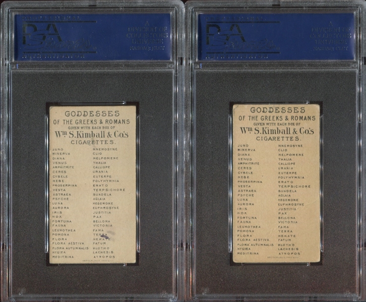 1889 N188 W.S. Kimball & Co. Goddesses of the Greeks & Romans PSA-Graded Lot of (2) Different