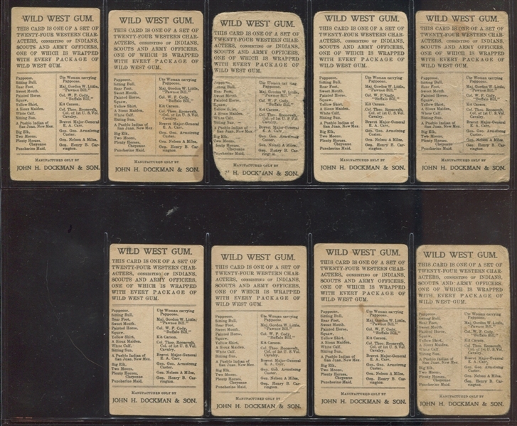 E50 John H Dockman & Son Wild West Gum Complete Set of (24) Cards