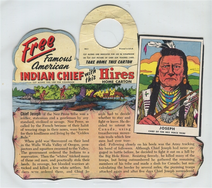 F225-1 Hire's Famous American Indian Chiefs Complete Panel - Chief Joseph