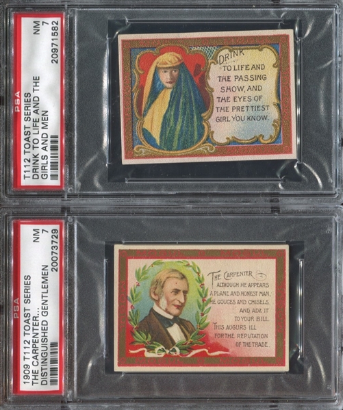 T112 Mogul Tobacco Toasts Series Lot of (2) PSA7-Graded Cards