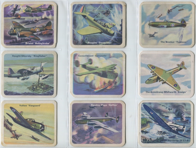 V407 Cracker Jack United Nations Battle Planes Lot of (39) Cards from all three backs