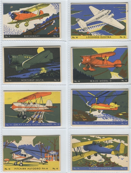 F277-2 Heinz Rice Flakes Airplanes Art Deco Look Complete Set of (25) Cards
