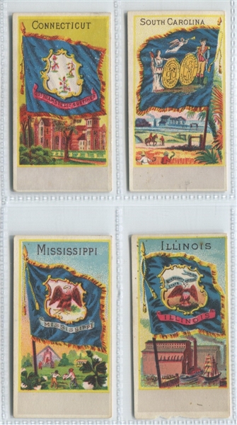 N501 American Tobacco Anonymous State Flags Lot of (4) Cards