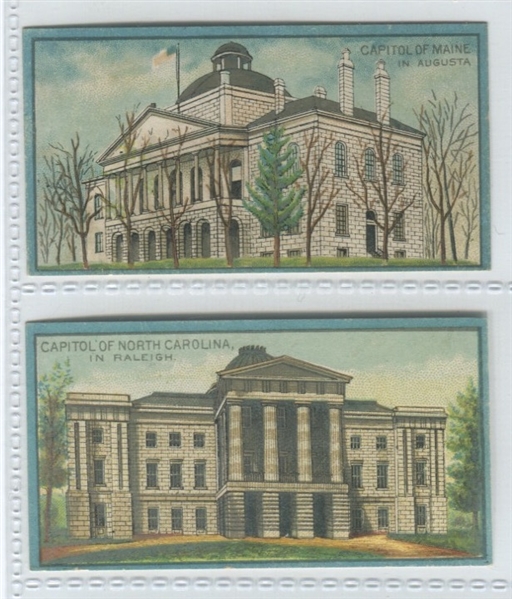 T126 Pinkerton Tobacco State Capitols Lot of (2) Tough Type Cards