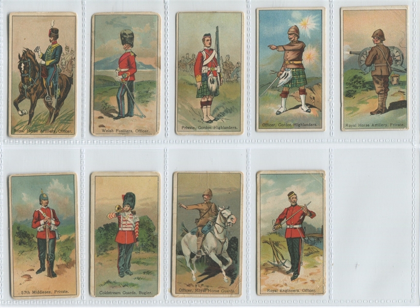 T414 American Tobacco Company (ATC) Military Uniforms Lot of (9) Cards