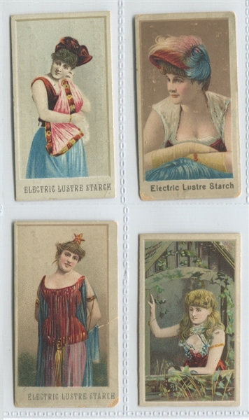 F-UNC Electric Lustre Starch Lot of (4) Actress Cards (As N488)