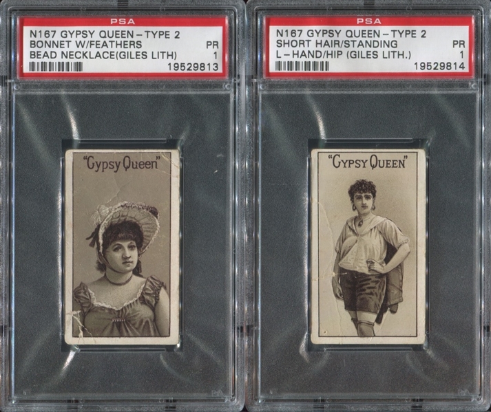 N167 Goodwin Gypsy Queen Actresses Lot of (2) PSA-Graded Cards