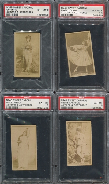 N245 Sweet Caporal Tobacco Actresses Lot of (4) PSA6-6.5 Examples