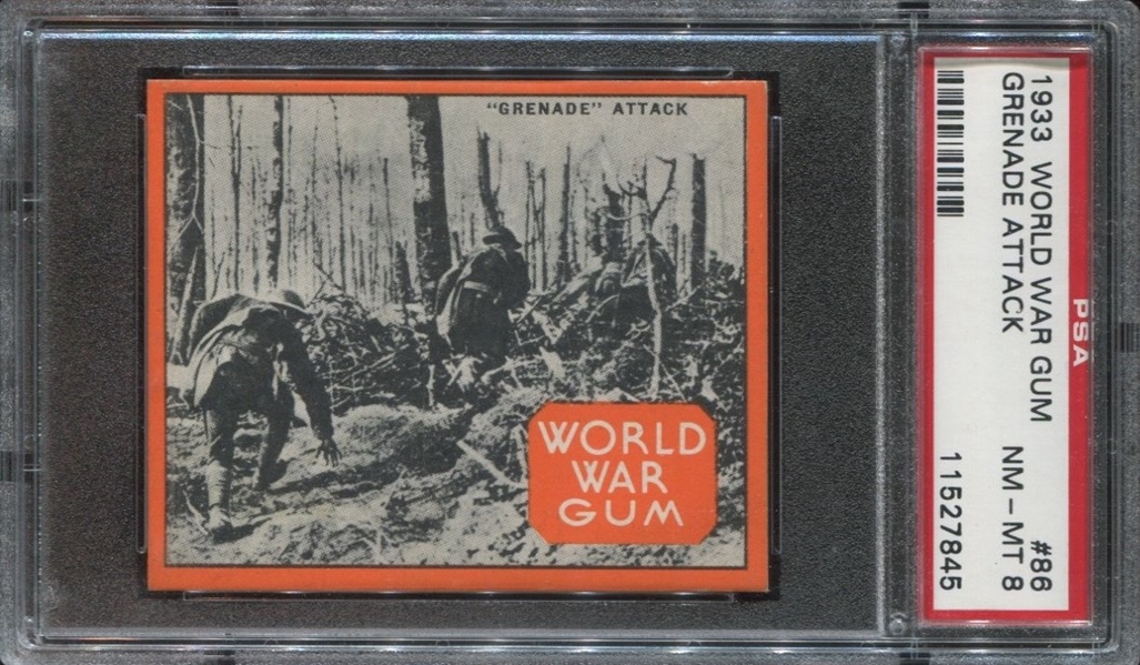 R174 Goudey Gum World War Gum #86 Grenade Attack PSA8 NMMT