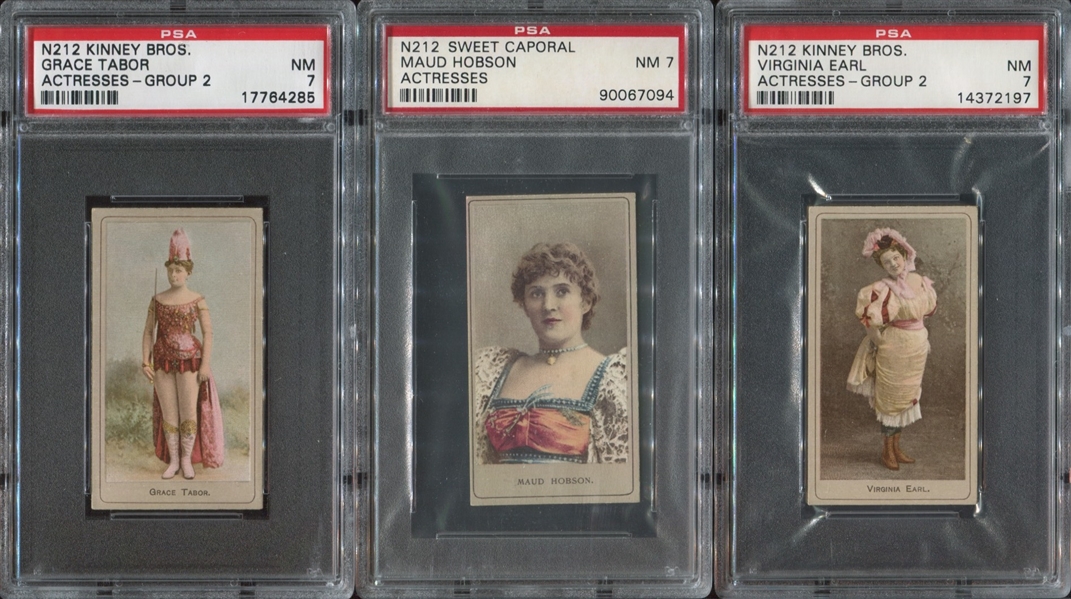 N212 Sweet Caporal Actresses Lot of (3) PSA7 NM Examples