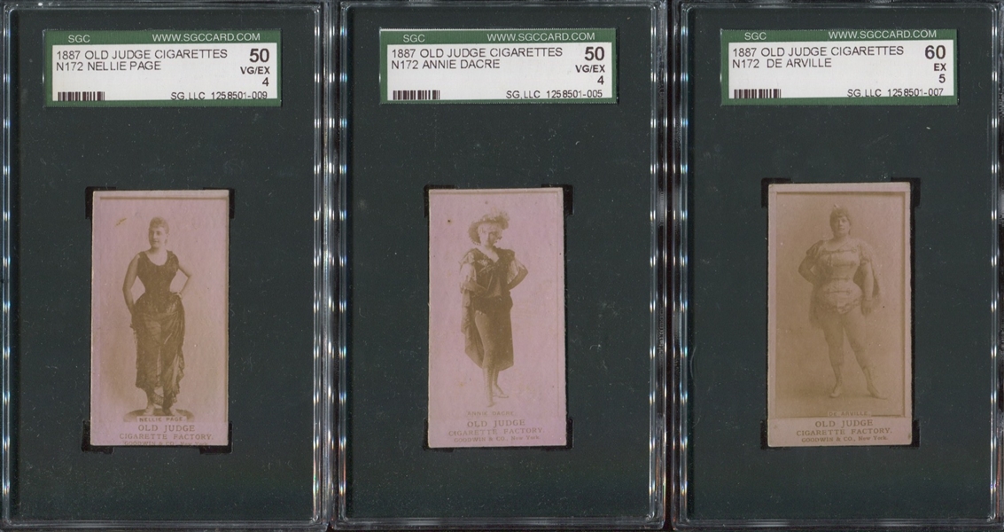 N171 Goodwin Old Judge Actresses & Celebrities Lot of (6) SGC-Graded Examples