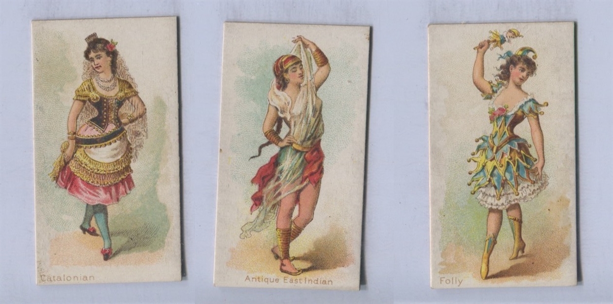 T423 American Tobacco Company (ATC) Dancing Girls Lot of (3) Cards