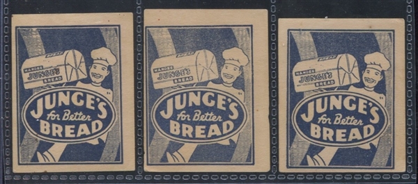 D-UNC Interesting Junge's Bread Animal Stamps Lot of (3) Stamps/Cards