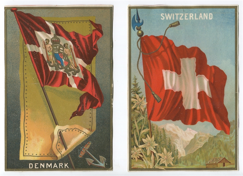 G8 Allen & Ginter Flags Banner Cut Flags Lot of (4) Examples