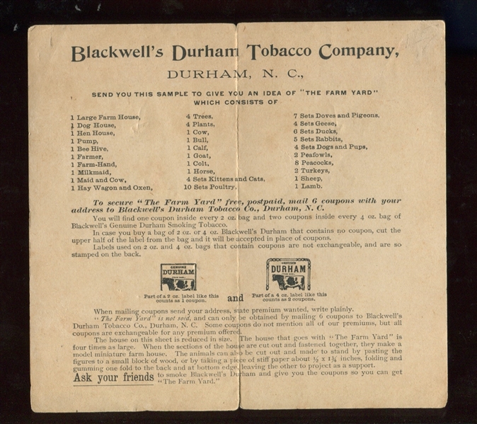 N552 Blackwell's Durham Cutout Sheets Type Card