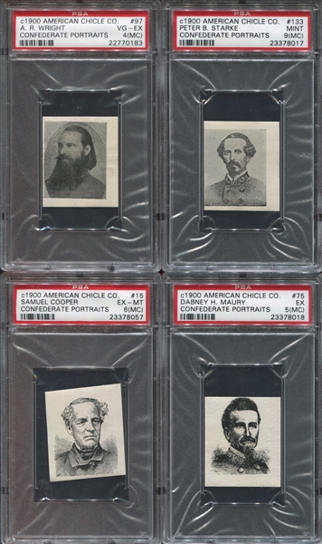 E-UNC American Chicle Confederate Portraits Lot of (7) PSA-Graded Cards