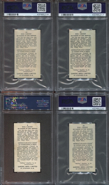 V118 Ganong American Indian Chiefs Lot of (4) PSA-Graded Cards with PSA5's