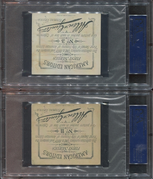 N35 Allen & Ginters American Editors (Large) Lot of (4) PSA-Graded Cards