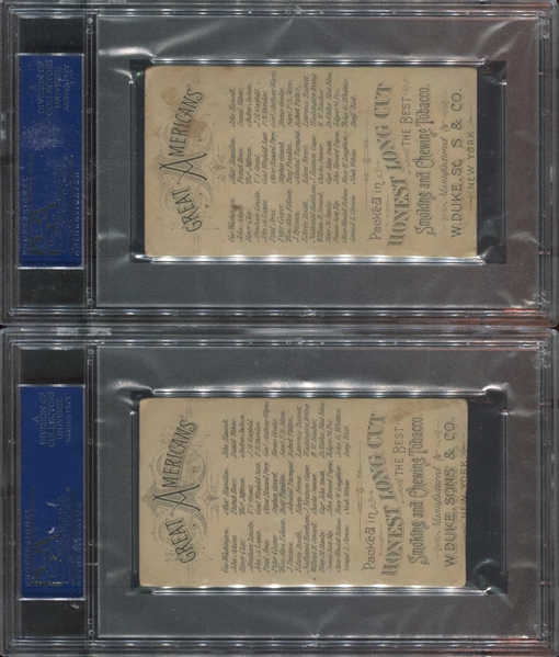 N112 Duke Great Americans (Large) PSA-Graded Lot of (2) Cards
