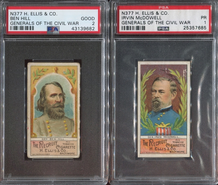 Lot Detail - N377 Ellis Recruit Cigarettes Civil War Generals Lot of ...