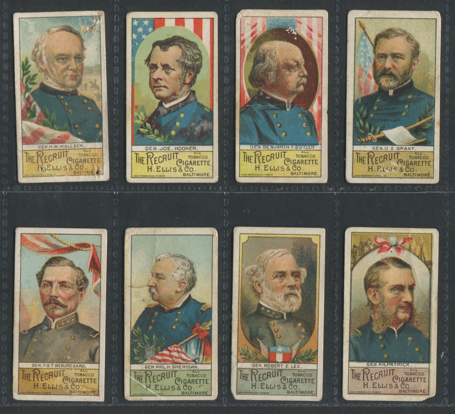 Lot Detail - N377 Ellis Recruit Cigarettes Civil War Generals Lot of ...