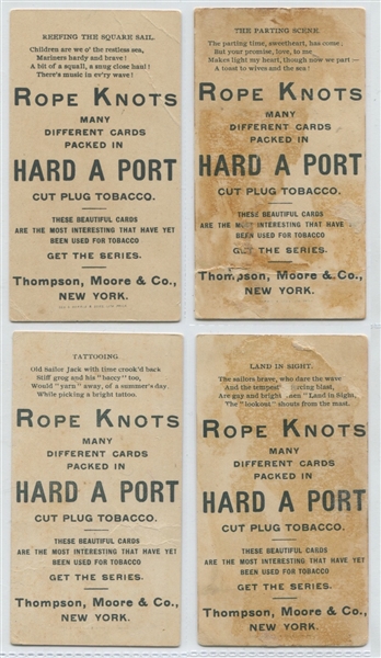 N459 Thompson, Moore & Co Hard A Port Rope Knots TOUGH Complete Set of (10)