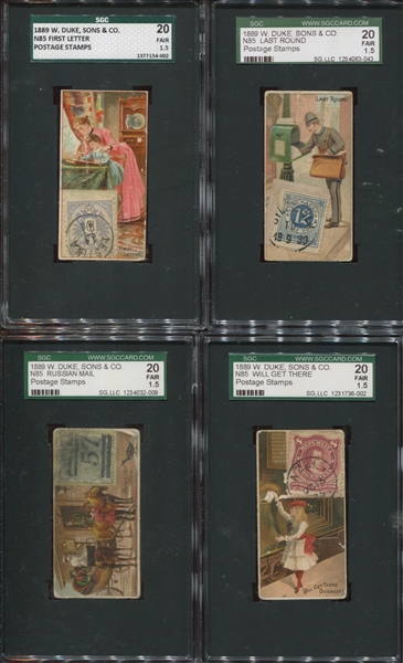 N85 Duke Tobacco Postage Stamps Lot of (25) SGC-Graded Cards