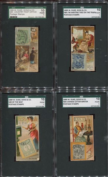 N85 Duke Tobacco Postage Stamps Lot of (25) SGC-Graded Cards