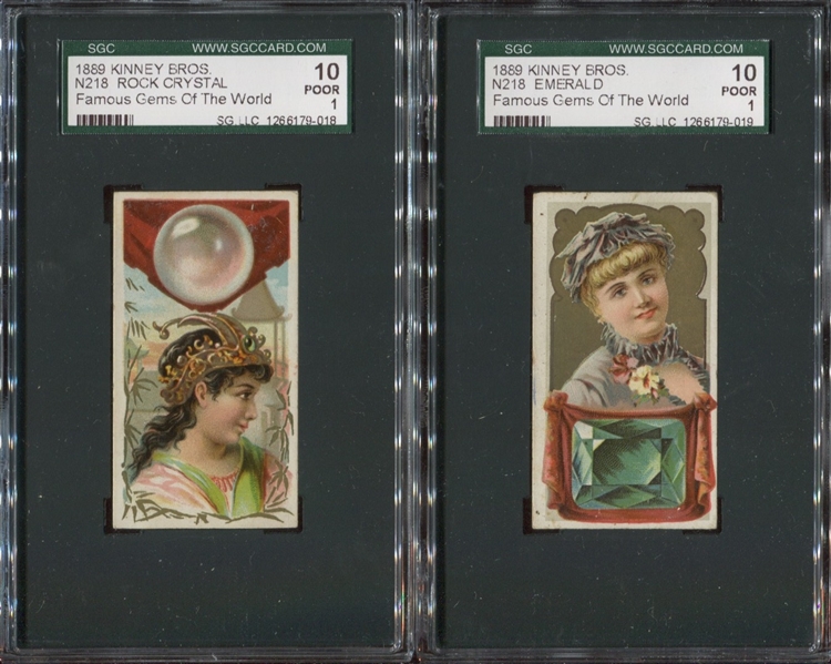 N218 Kinney Tobacco Famous Gems Lot of (5) SGC-Graded cards