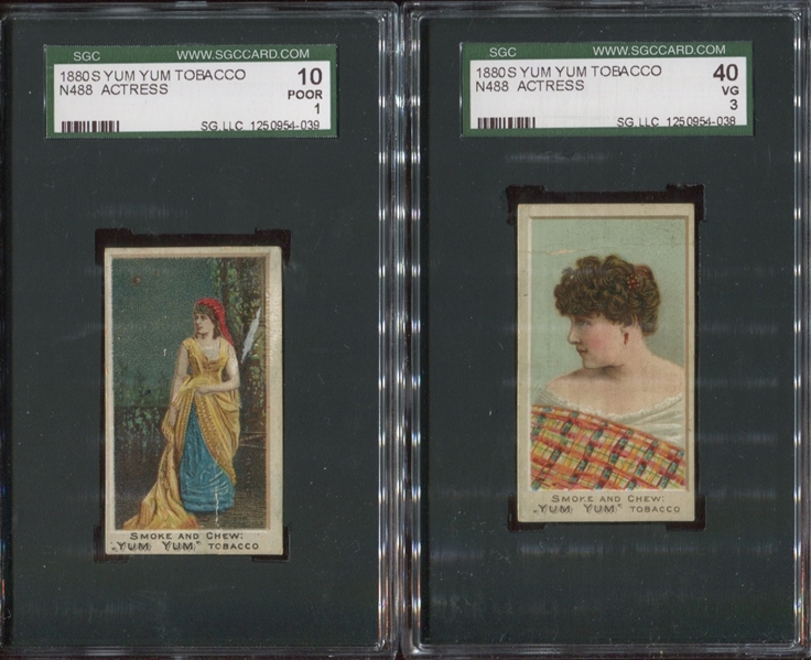 N488 August Beck Yum Yum Actresses Lot of (2) SGC-Graded Cards