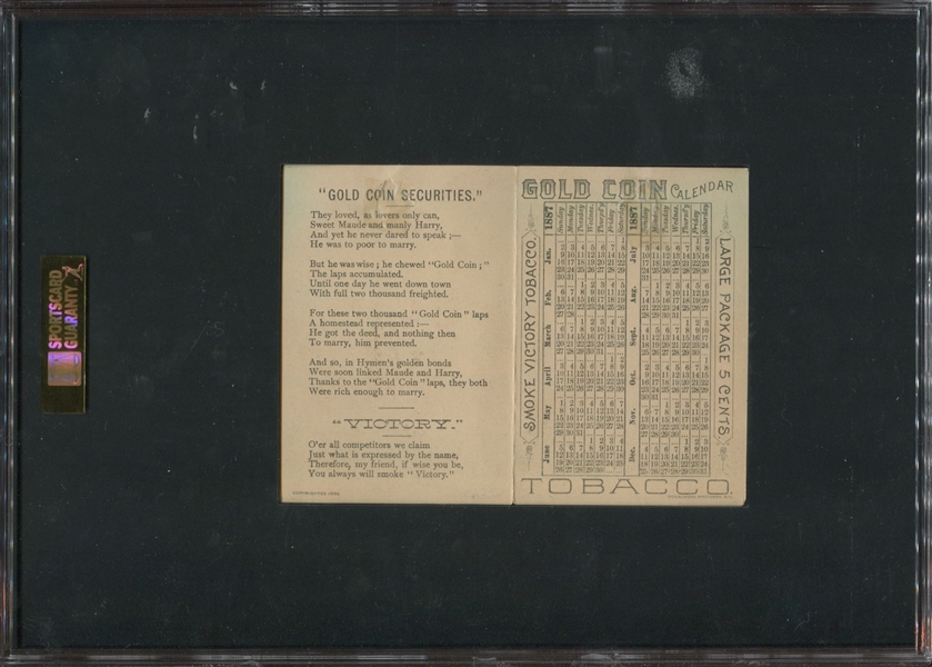 1886/87 Buchner Gold Coin Calendar Trade Card SGC-Graded