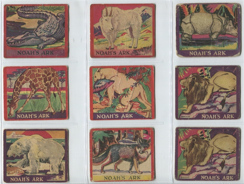 R100 Flatbush Gum Noah's Ark Lot of (9) Cards