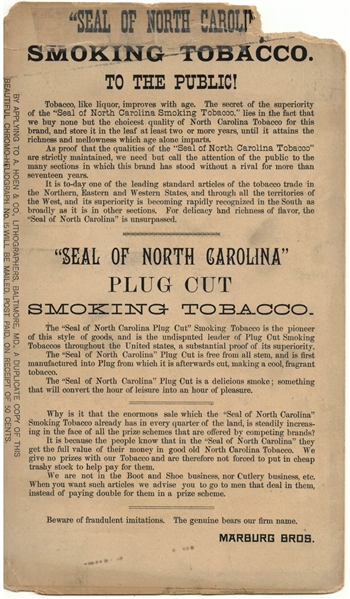 1880's Lot of (5) Marburg Seal of North Carolina Oversized Cabinets
