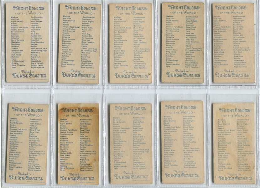 N91 Duke Tobacco Yacht Colors of the World Near Set (41/50) of Cards